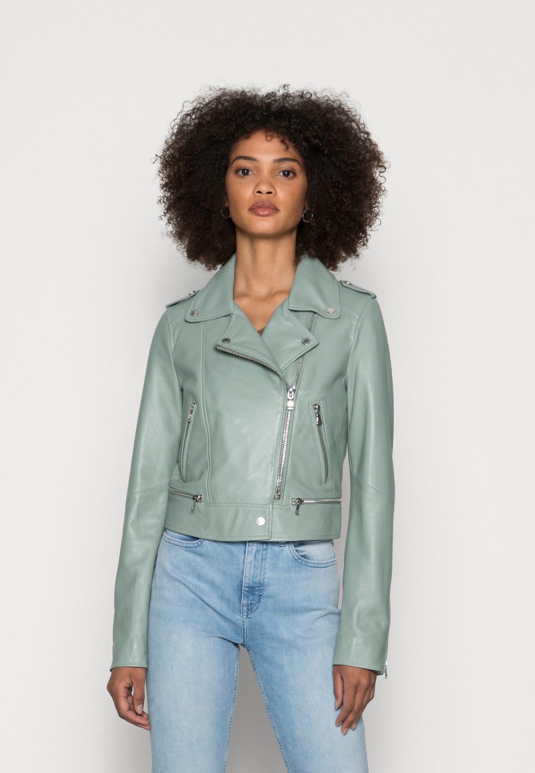 mint biker jacket