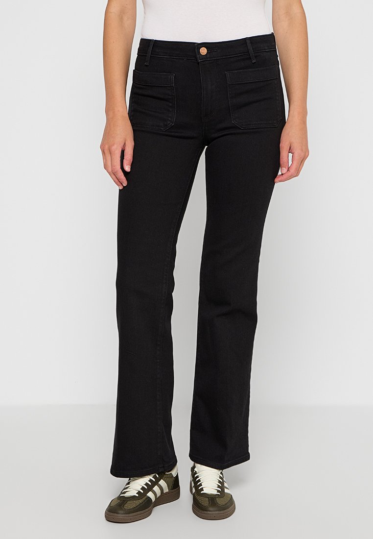 Wrangler Flared Jeans zwart denim/blackdenim