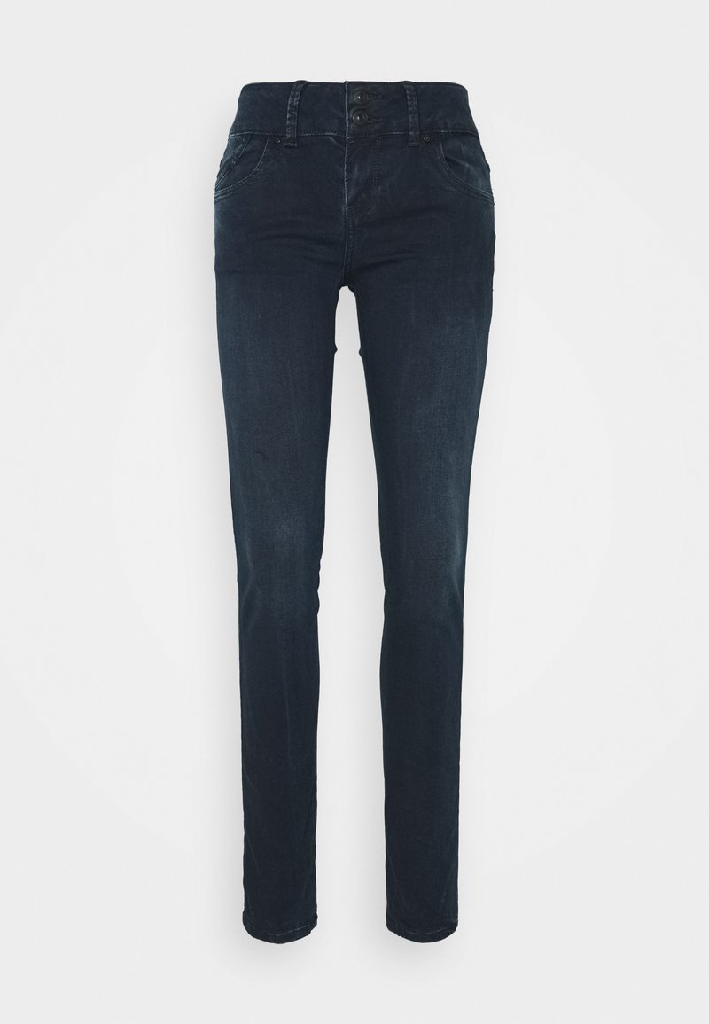 LTB Jeans Dames Molly 200 - Slim Low Rise Basic-5-Pocket Dark Wash Blue van katoenmix - maat W26L32, blauw, 26W / 32L LTB Jeans Dames Molly 200 - Slim Low Rise Basic-5-Pocket Dark Wash Blue van katoenmix - maat W26L32, blauw, 26W / 32L