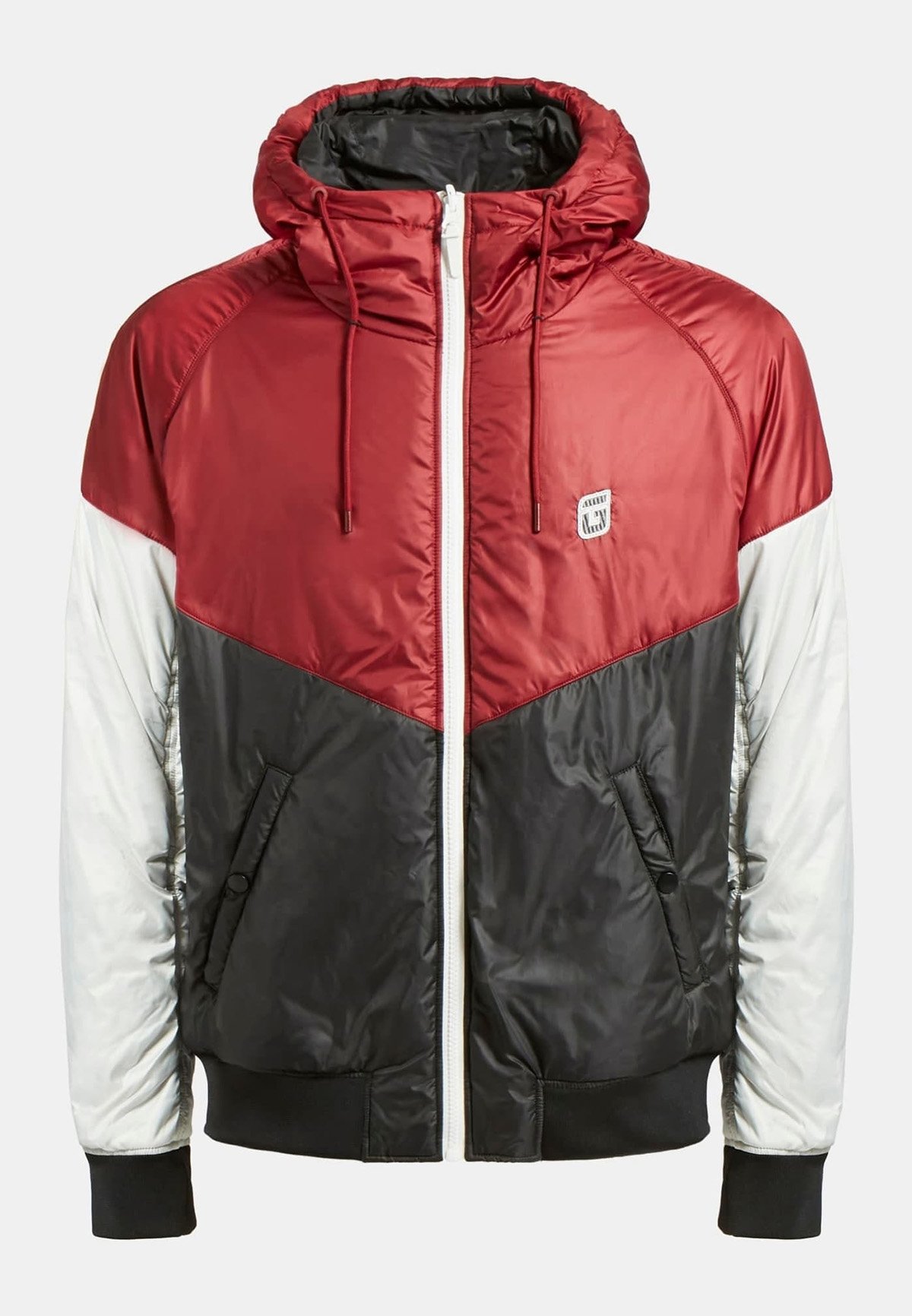 guess red winter jacket