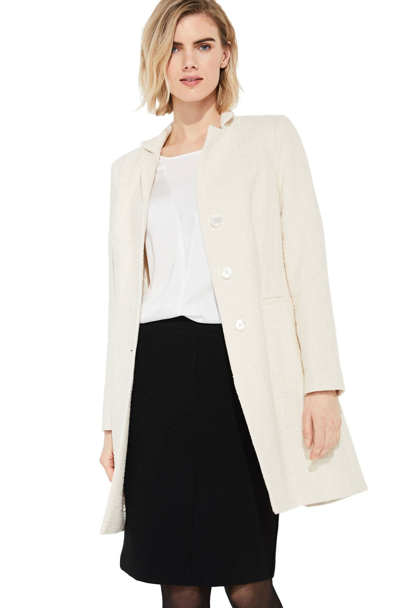 damen mantel weiß lang