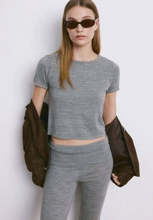 Camiseta estampada - mottled grey