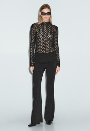 LONG SLEEVE LACE - Blus - black