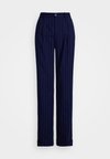 PINSTRIPE WOOL BLEND TWILL PANT - Auduma bikses - navy/white