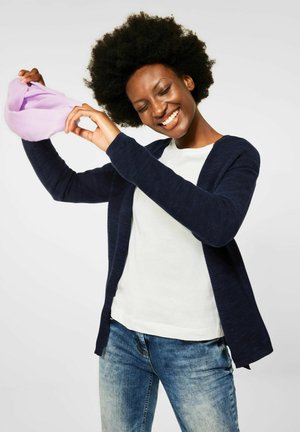 OFFENER MELANGE - Cardigan - blau