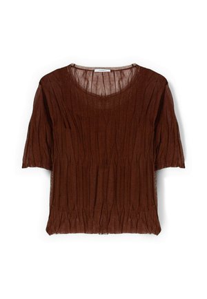 Motivi, MAGLIA CORTA EFFETTO STROPICCIATO - T-shirt basique - marrone