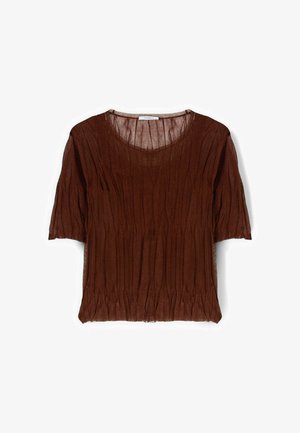 Motivi, MAGLIA CORTA EFFETTO STROPICCIATO - T-shirt basique - marrone