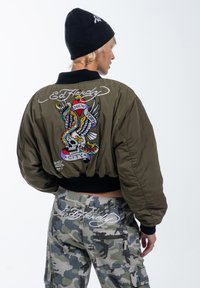 Ed Hardy CITY NIGHT CROPPED  - Bomberjacka - green