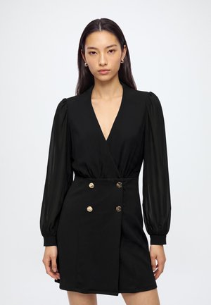 VILA, VICLARA V-NECK SHORT DRESS - Официално облекло - black