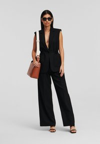 KARL LAGERFELD TAILORED WITH DRAWCORD WAIST - Strukirani kaput - black