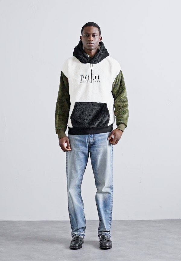 LOGO COLOR-BLOCKED PILE FLEECE HOODIE - Fleece jumper - nevis multi4