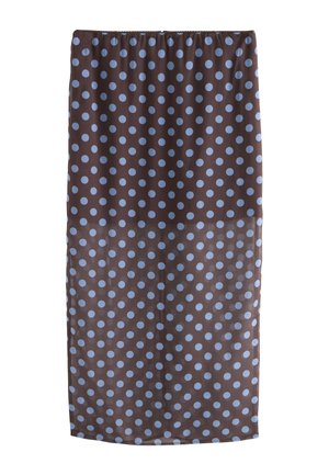 Next, REGULAR FIT - LIGHTWEIGHT MIDI SKIRT . - Puzdrová sukňa - chocolate brown blue polka dot