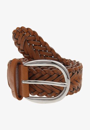 Braided belt - cognac