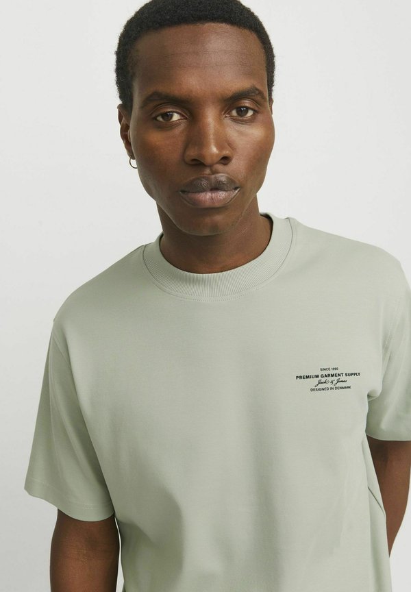 JPRBLACHAD BRANDING CREW NECK TEE - Print T-shirt - aqua gray3