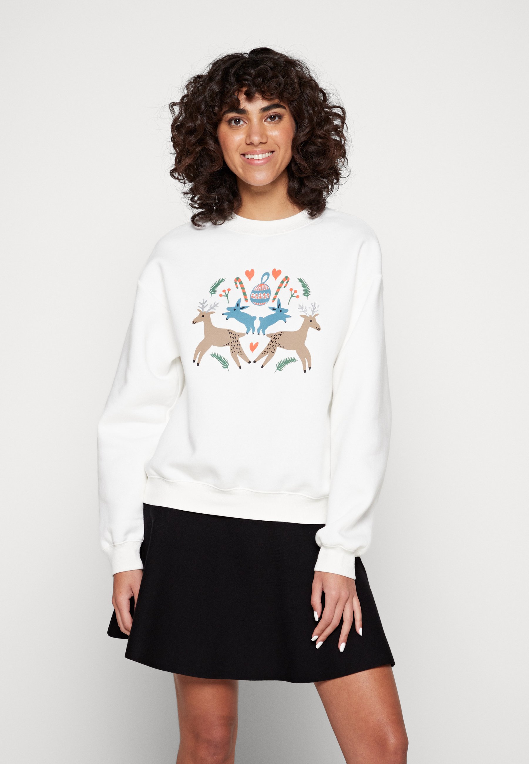 Monki CHRISTMAS - Sweatshirt - white/white - Zalando.co.uk