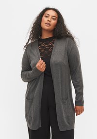 Zizzi - LANGE - Kardigan - dark grey melange Miniatura obrázku 1