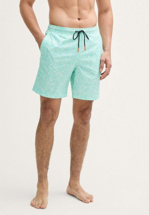 MIT PRINT - Badeshorts - mint outline flower design