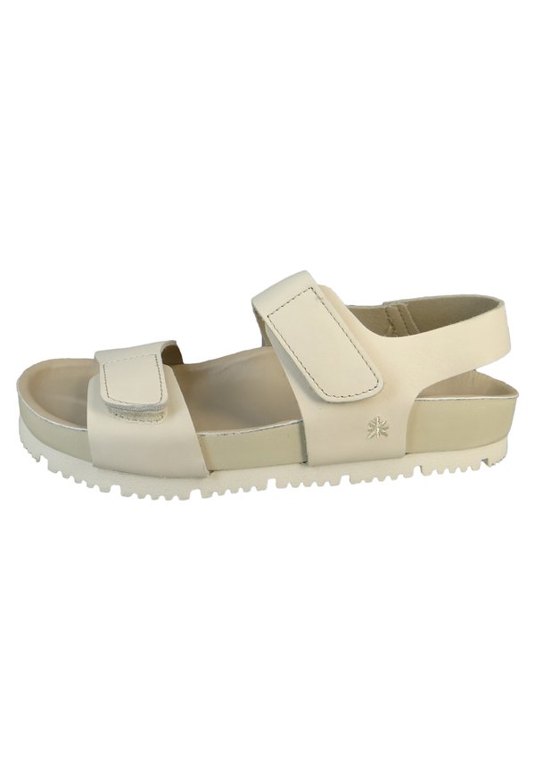 BURDEOS GRASS WAXED - Plateausandalette - cream