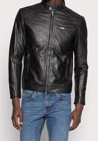 Selected Homme Kožená bunda - black