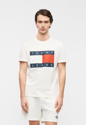 BIG FLAG TEE - Camiseta estampada - ancient white