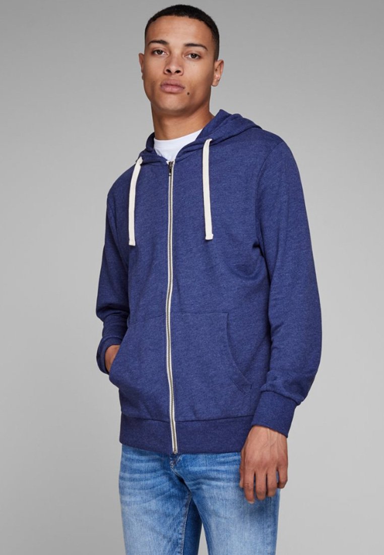 Veste Zip Capuche Maille Sweat à Capuche Jack & Jones Jcoair - Zip, Capuche Maille, 60% Polyester Recyclé/40% Coton Bio - Homme Sweats Homme