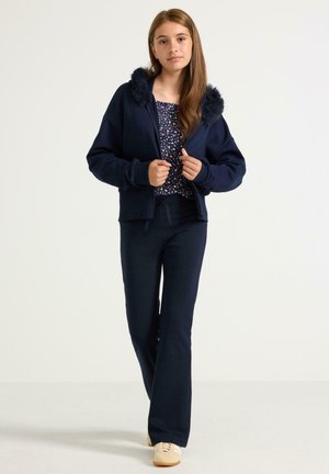 Lindex, LINDEX HOODIE WITH FAUX FUR LINDEX - Sweat zippé - dark navy