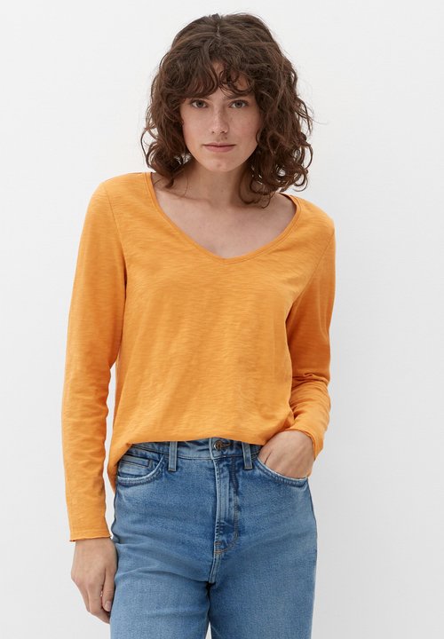 Damen Solide Gerippt U-Ausschnitt Langarmshirt Gest Produktbild-Vorschau 8