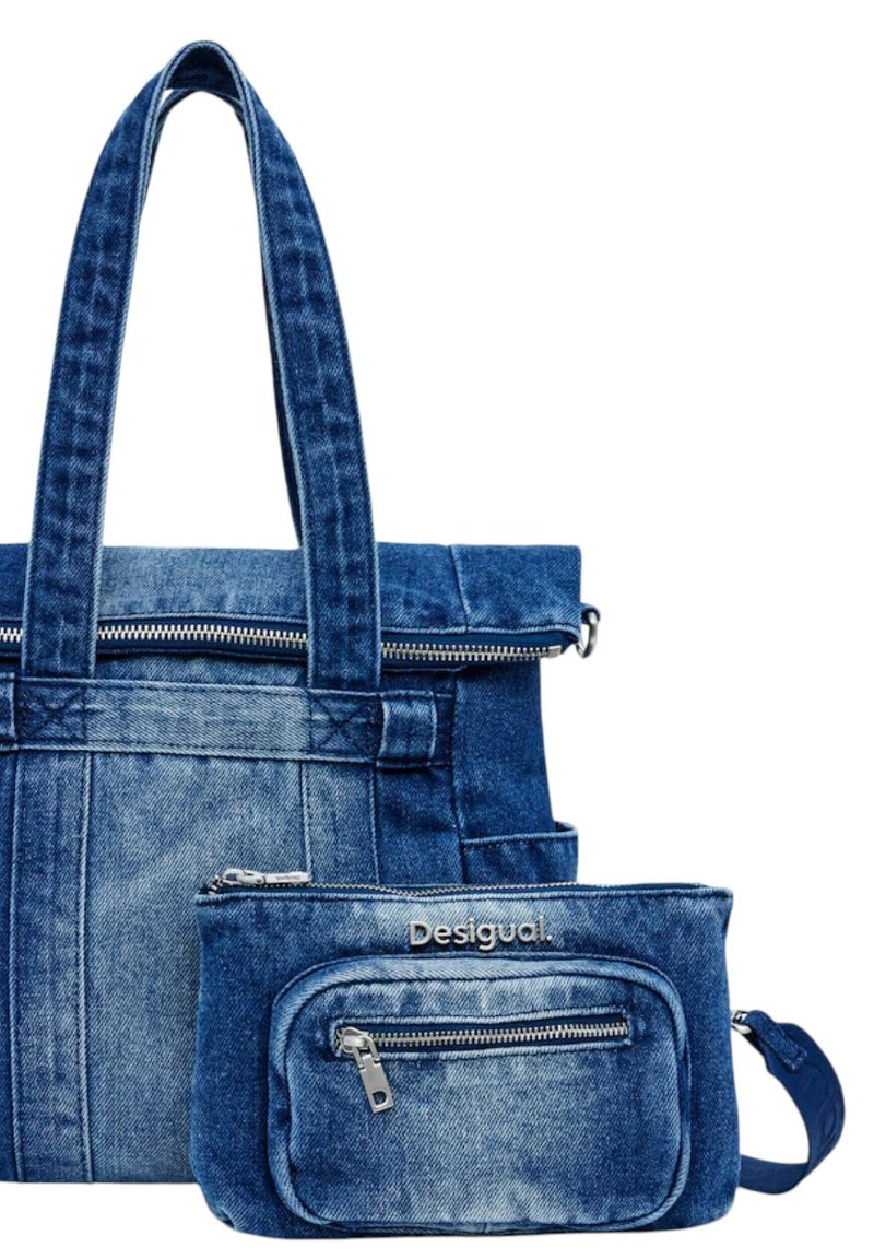 Tote Bag Sac Desigual Jeans Desigual Large Denim Bag In Blue Lyst UK
