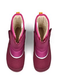 Fuchsia Winterstiefel mit weicher, strukturierter Innenauskleidung, wasserfestem Außenmaterial und Gummisohlen. Verfügt über einen oberen Zuglasche für ein einfaches Anziehen.
