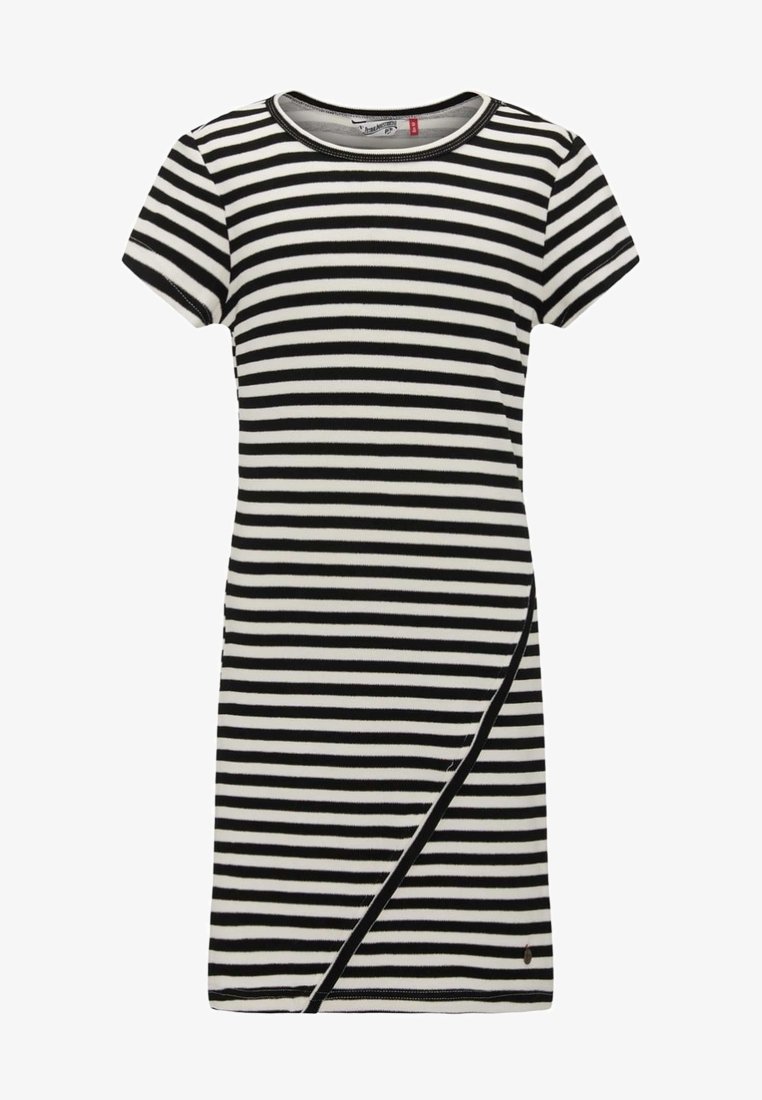 Petrol Industries Pletené šaty - black/off-white