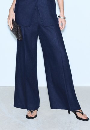 Next, TALL FIT - RICH TIE WAIST WIDE LEG  - Bukser - navy