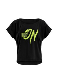 MCT002 ULTRA LIGHT  - Printtipaita - black/glitter/neon yellow