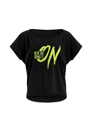 Winshape MCT002 ULTRA LIGHT  - Print T-shirt - black/glitter/neon yellow