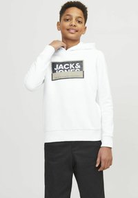 Jack & Jones Junior GEDRUCKT - Džemperis ar kapuci - white