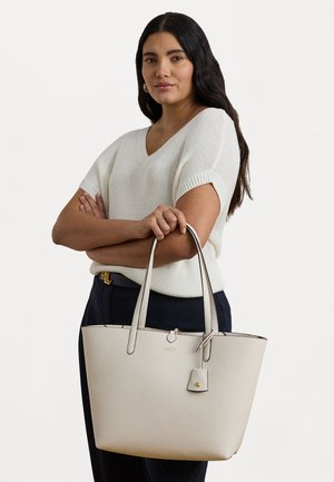 FAUX LEATHER LARGE REVERSIBLE TOTE BAG - Shopping bag - soft white/cream