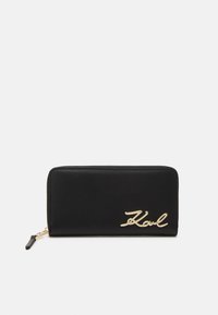 KARL LAGERFELD SIGNATURE CONTINENTAL ZIP - Portafoglio - black/gold-coloured