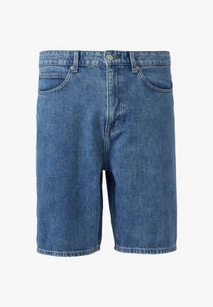 QS, MID RISE WIDE LEG - Jeansshort - blau