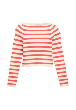 CROPPED MIT STREIFENMUSTER - Svetrík - red white stripe design