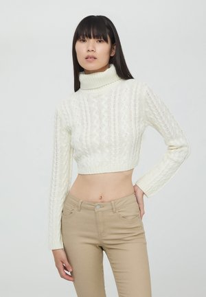 Terranova CROP DOLCEVITA CON TRECCE
 - Maglione - bianco lana