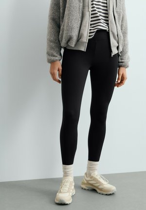 OYSHO, ANKLE-LENGTH HIGH RISE WARM LEGGINGS WITH ZIPS 70CM - Leggings - black