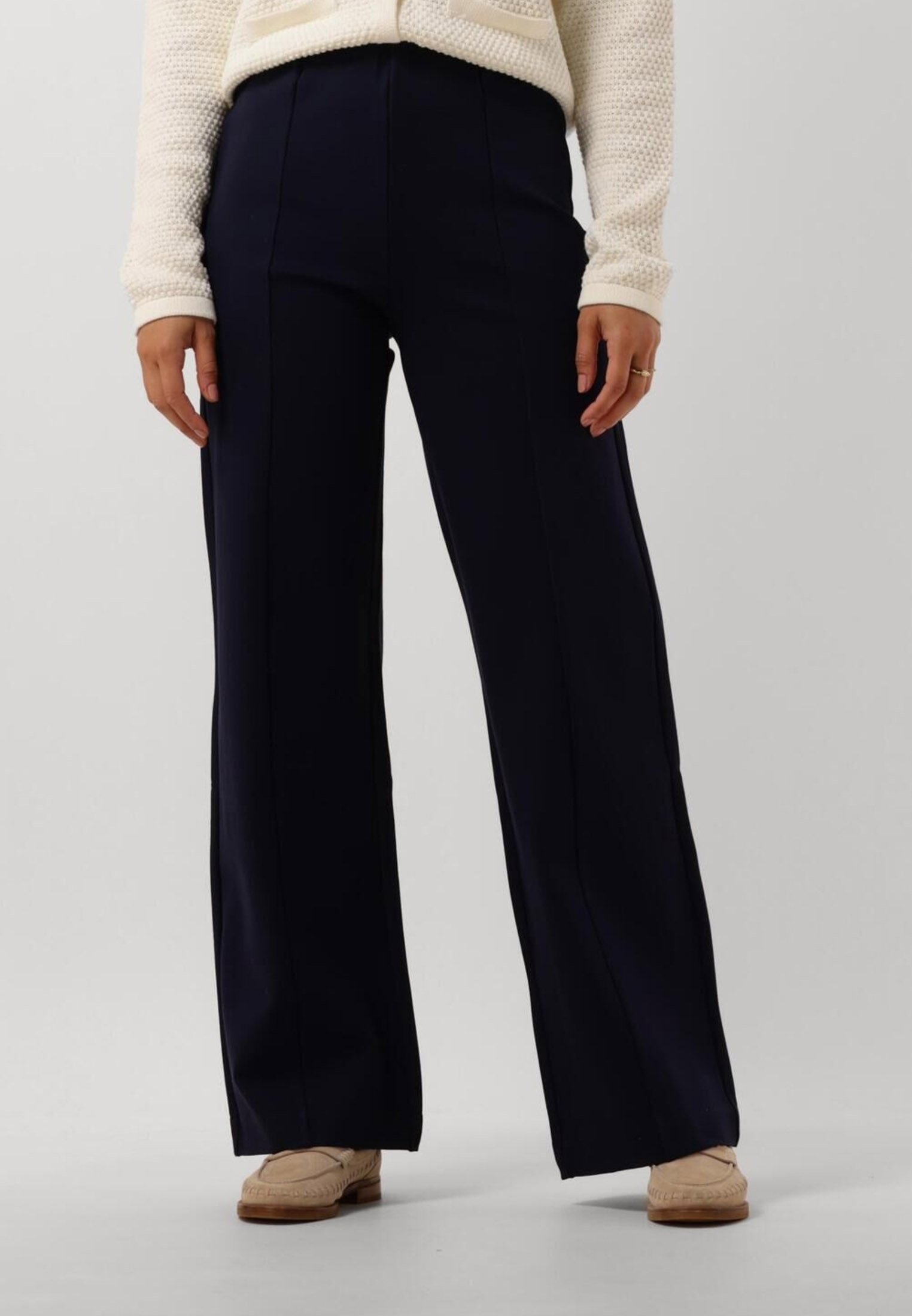 Minus MARCIA WIDE LEG - Stoffhose - donkerblauw/dunkelblau 
