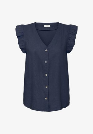 b.young, BYFALAKKA RUFFLE - Blusa - copenhagen night