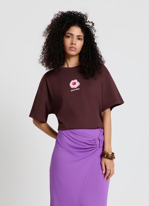 Calliope, T-SHIRT TINTA UNITA - T-shirt imprimé - marrone