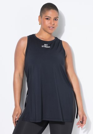 STATEMENT PRINT SEITENSCHLITZE - Toppi - black