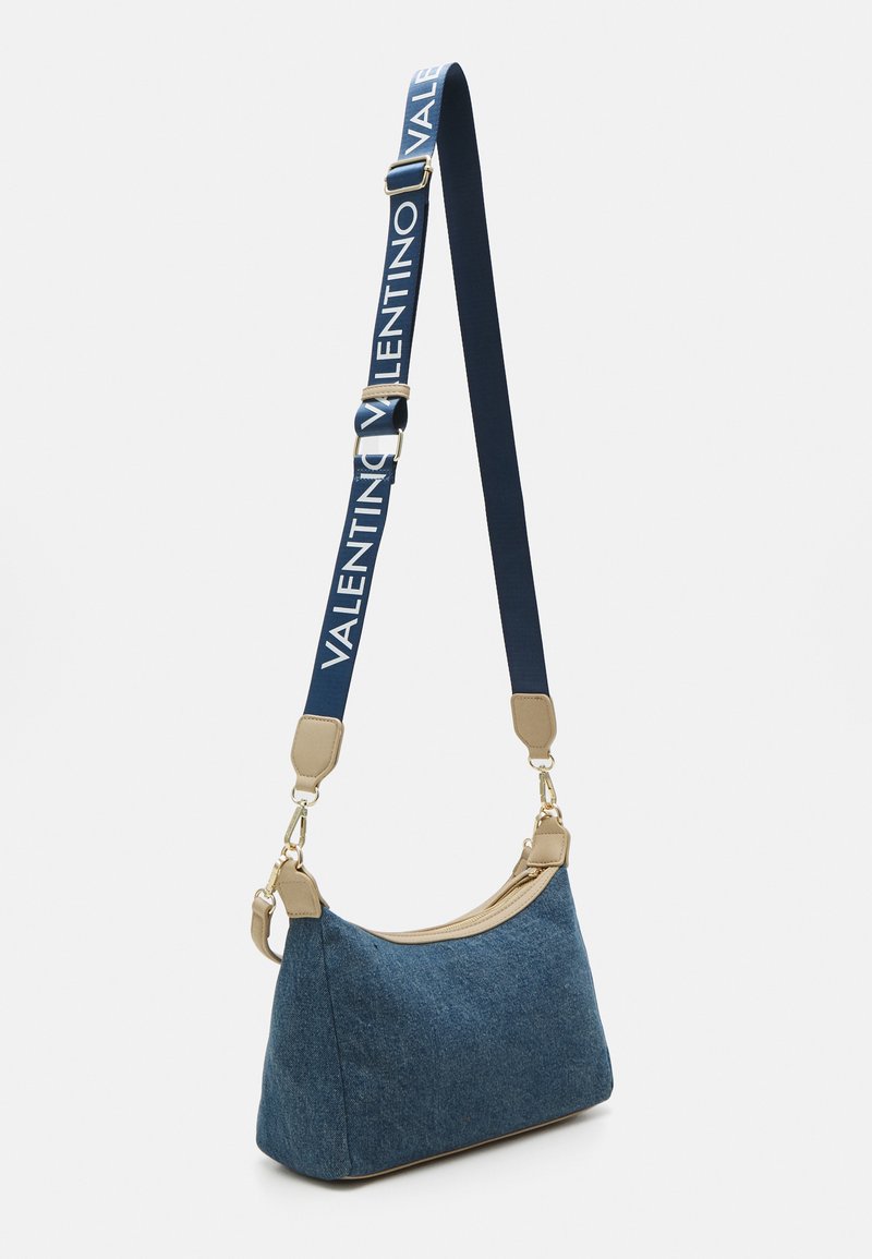 Sac à épaule VALENTINO Leith Re Flap Bag Denim/cuir - Neuf Avec étiquettes, Made In Italy