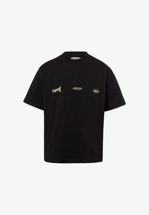 Another Cotton Lab, Print T-shirt - schwarz/beige