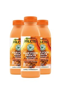 Garnier - SHAMPOO RIPARATORE FRUCTIS HAIR FOOD, SHAMPOO RIPARATORE ALLA PAPAYA PER CAPELLI DANNEGGIATI, 350 ML - 3 PACK - Shampoo - trasparente Immagine in miniatura 1