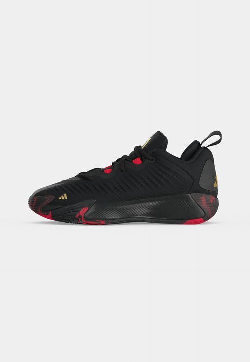 adidas INITIATION UNISEX - Basketball shoes - core black/gold-coloured metallic/pure ruby — photo 2