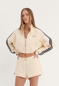 Even&Odd Majica s kapuljačom i patentnim zatvaračem - off-white/dark blue