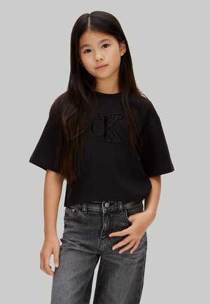 BOXY LOGO  - T-shirt con stampa - ck black